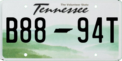 TN license plate B8894T