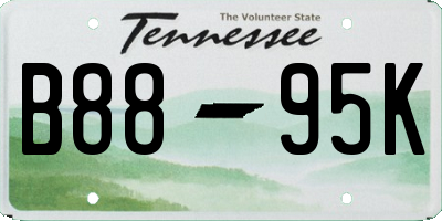 TN license plate B8895K