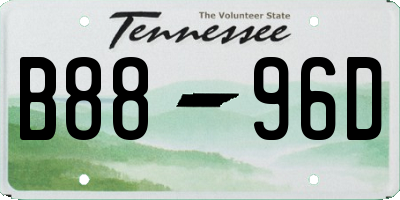 TN license plate B8896D