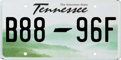 TN license plate B8896F