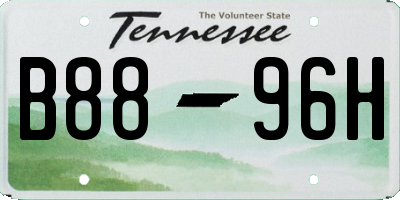 TN license plate B8896H