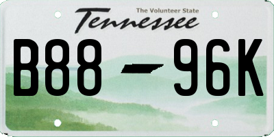 TN license plate B8896K
