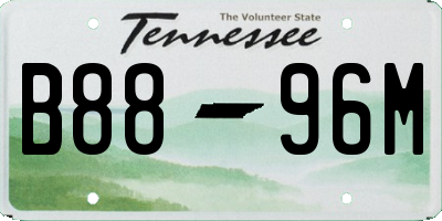 TN license plate B8896M