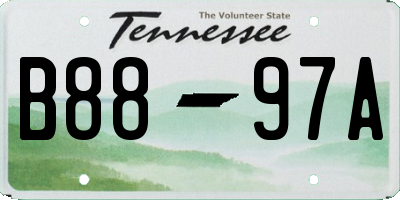 TN license plate B8897A