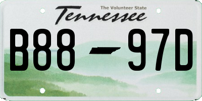 TN license plate B8897D