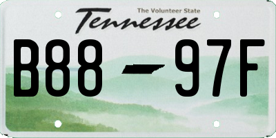 TN license plate B8897F