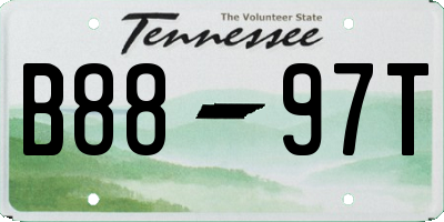 TN license plate B8897T
