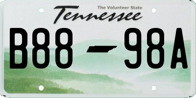 TN license plate B8898A