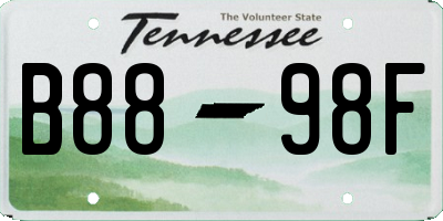 TN license plate B8898F