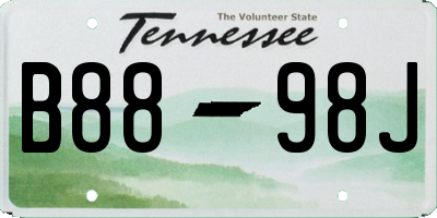 TN license plate B8898J
