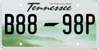 TN license plate B8898P