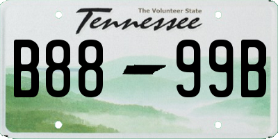 TN license plate B8899B
