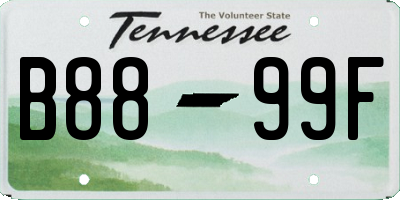 TN license plate B8899F