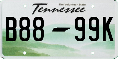 TN license plate B8899K