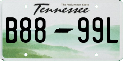 TN license plate B8899L