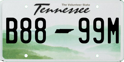 TN license plate B8899M