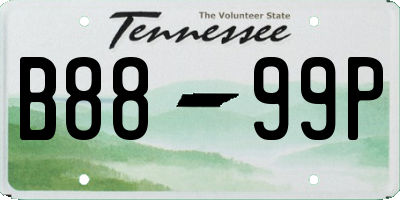 TN license plate B8899P