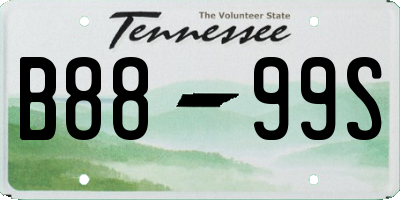 TN license plate B8899S