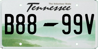 TN license plate B8899V