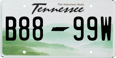 TN license plate B8899W