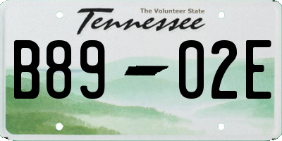 TN license plate B8902E