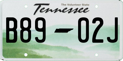 TN license plate B8902J