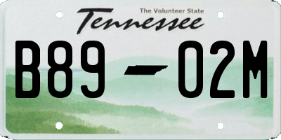 TN license plate B8902M