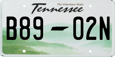 TN license plate B8902N