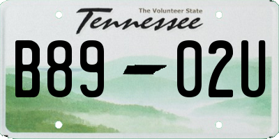 TN license plate B8902U