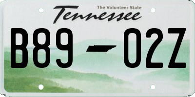 TN license plate B8902Z