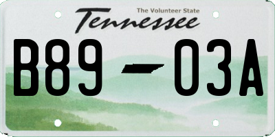 TN license plate B8903A