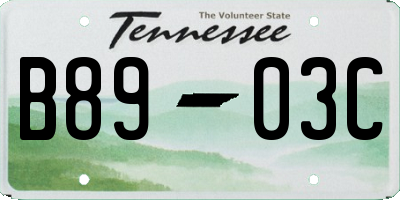 TN license plate B8903C