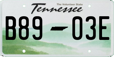 TN license plate B8903E
