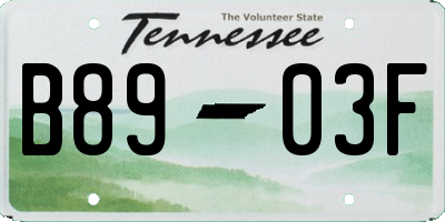 TN license plate B8903F