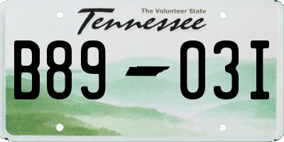 TN license plate B8903I