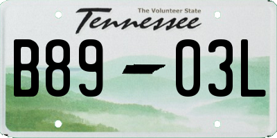 TN license plate B8903L