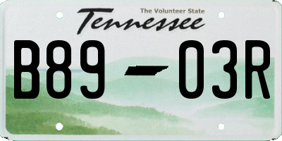 TN license plate B8903R