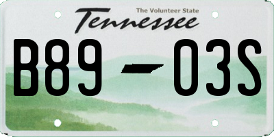 TN license plate B8903S