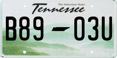 TN license plate B8903U