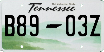 TN license plate B8903Z