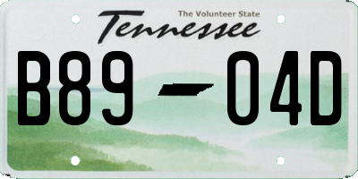 TN license plate B8904D