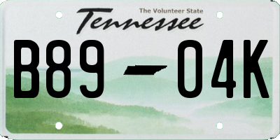 TN license plate B8904K