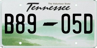 TN license plate B8905D