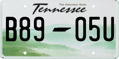 TN license plate B8905U
