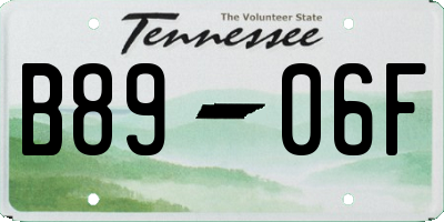 TN license plate B8906F