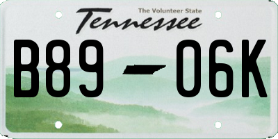 TN license plate B8906K