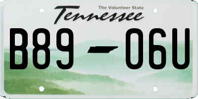 TN license plate B8906U