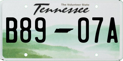 TN license plate B8907A