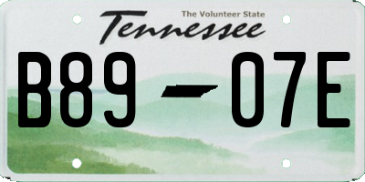 TN license plate B8907E