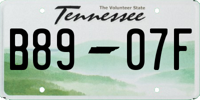TN license plate B8907F
